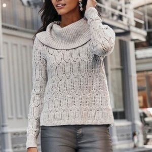 White House Black Market XS cowl neck lurex sweater